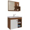 Conjunto para Banheiro com 1 Porta e Cuba Bia-MGM Móveis. - Amendoa / Branco - 1