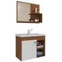 Ver imagem 1 de Conjunto para Banheiro com 1 Porta e Cuba Bia-MGM Móveis. - Amendoa / Branco