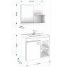 Conjunto para Banheiro com 1 Porta e Cuba Bia-MGM Móveis. - Amendoa / Branco - 2