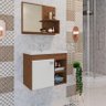 Conjunto para Banheiro com 1 Porta e Cuba Bia-MGM Móveis. - Amendoa / Branco - 4