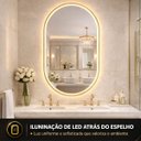 Ver imagem 4 de Espelho LED Banheiro de Parede Touch 3 Cores de Luz com Desembaçador Display Digital 80x50cm Bivolts