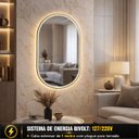 Ver imagem 6 de Espelho LED Banheiro de Parede Touch 3 Cores de Luz com Desembaçador Display Digital 80x50cm Bivolts