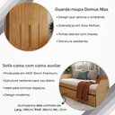 Ver imagem 4 de Conjunto Quarto Bicama Duo com Cama Auxiliar + Guarda-Roupa Domus Max com 2 Colchões - Amêndoa/Cedro