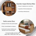 Ver imagem 5 de Conjunto Quarto Bicama Duo com Cama Auxiliar + Guarda-Roupa Domus Max com 2 Colchões - Amêndoa/Cedro