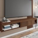 Ver imagem 4 de Painel Tv 65 Pol 180cm Bancada Suspensa Ripado Luana Fendi/havana C01 - D’Rossi