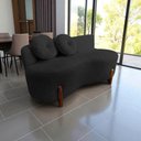 Ver imagem 1 de Namoradeira Sofá Feijão Lounge Orgânica Couro Preto