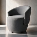 Ver imagem 7 de Poltrona Giratória Orgânica Decorativa Capri Linho Suave Redonda Leitura Sala Quarto Recepção Hall:C