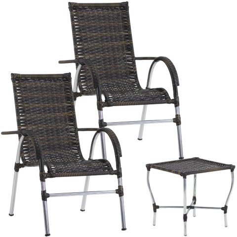 Cadeiras e Mesa de Centro para Varanda, Piscina, Jardim e Churrasco Trama Original