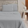 Roupa de Cama Solteiro 400 Fios 2 Peças Toque Acetinado 100% Macio Cor:Cinza - 3