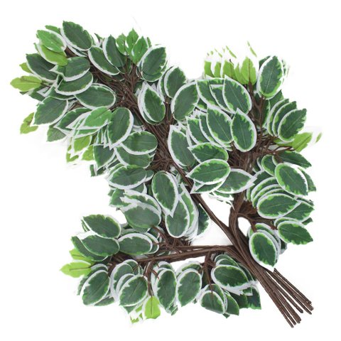 12 Ramos Decoração Arranjo Ficus Artificial Planta Decorativa Plástico 14 Galhos Cada 55cm
