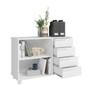 Ver imagem 2 de Balcão Organizador p/ Escritório 90cm com 4 Gavetas e 2 Nichos Branco BHO40