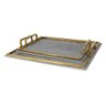 CONJUNTO. DE BANDEJAS DE CIMENTO COM ALA DE METAL DOURADO - 2PS BTC Decor - 1