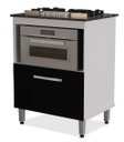 Ver imagem 1 de Balcão Gabinete para Cooktop de 5 Bocas e para Forno Elét. Bur 01 Porta Cor Branco Preto com Marmori