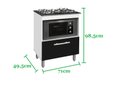 Ver imagem 4 de Balcão Gabinete para Cooktop de 5 Bocas e para Forno Elét. Bur 01 Porta Cor Branco Preto com Marmori