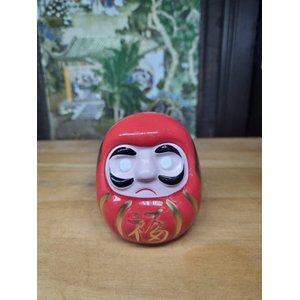 Boneco Daruma Amuleto da Sorte Buda Dharma 8 Cm Porcelana