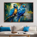 Ver imagem 4 de Quadro Grande Casal de Araras Azul Arte Vibrante 153x103