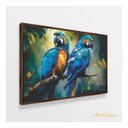 Ver imagem 3 de Quadro Grande Casal de Araras Azul Arte Vibrante 153x103