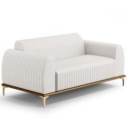 Sofá 150cm 2 Lugares Base Gold Molino D06 Pu C-12 Branco - 1