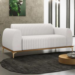 Sofá 150cm 2 Lugares Base Gold Molino D06 Pu C-12 Branco - 6