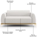 Ver imagem 5 de Sofá 150cm 2 Lugares Base Gold Molino D06 Pu C-12 Branco