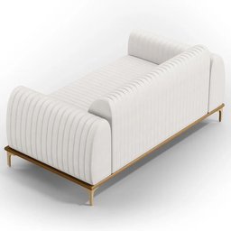 Sofá 150cm 2 Lugares Base Gold Molino D06 Pu C-12 Branco - 3