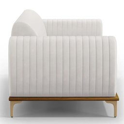Sofá 150cm 2 Lugares Base Gold Molino D06 Pu C-12 Branco - 2