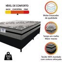 Ver imagem 2 de Cama Box Casal King Colchão Gazin com Molas Ensacadas Rubi 193x203x70cm Suede Preto/cinza Cinza