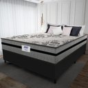 Ver imagem 5 de Cama Box Casal King Colchão Gazin com Molas Ensacadas Rubi 193x203x70cm Suede Preto/cinza Cinza