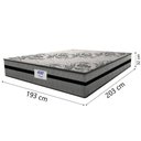 Ver imagem 3 de Cama Box Casal King Colchão Gazin com Molas Ensacadas Rubi 193x203x70cm Suede Preto/cinza Cinza