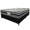 Ver imagem 1 de Cama Box Casal King Colchão Gazin com Molas Ensacadas Rubi 193x203x70cm Suede Preto/cinza Cinza