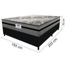 Ver imagem 4 de Cama Box Casal King Colchão Gazin com Molas Ensacadas Rubi 193x203x70cm Suede Preto/cinza Cinza