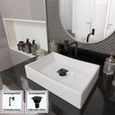 Ver imagem 1 de Cuba Dalla Sobrepor com Válvula Click e Torneira Inox Black Branco