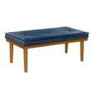 Ver imagem 1 de Banco Recamier Madri Pilow Linho Preto 1,00mts Lar & Estilo Azul