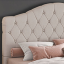 Ver imagem 3 de Cabeceira Estofada Cama Box Queen 1,60 Bellagio para Quarto em Linho Areia - Larbelle