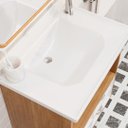 Ver imagem 2 de Gabinete Armario de Banheiro Alice com Nichos e Cuba - Cedro Branco