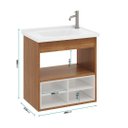 Ver imagem 4 de Gabinete Armario de Banheiro Alice com Nichos e Cuba - Cedro Branco