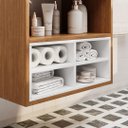 Ver imagem 3 de Gabinete Armario de Banheiro Alice com Nichos e Cuba - Cedro Branco