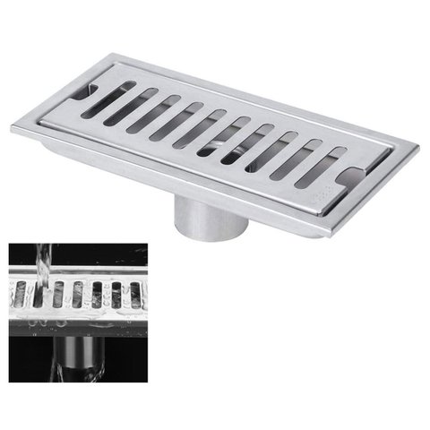 Ralo Linear Aço Inox 20cm Banheiro Lavabo Anti Odor Anti Inseto Area Externa Quintal Piscina Resiste