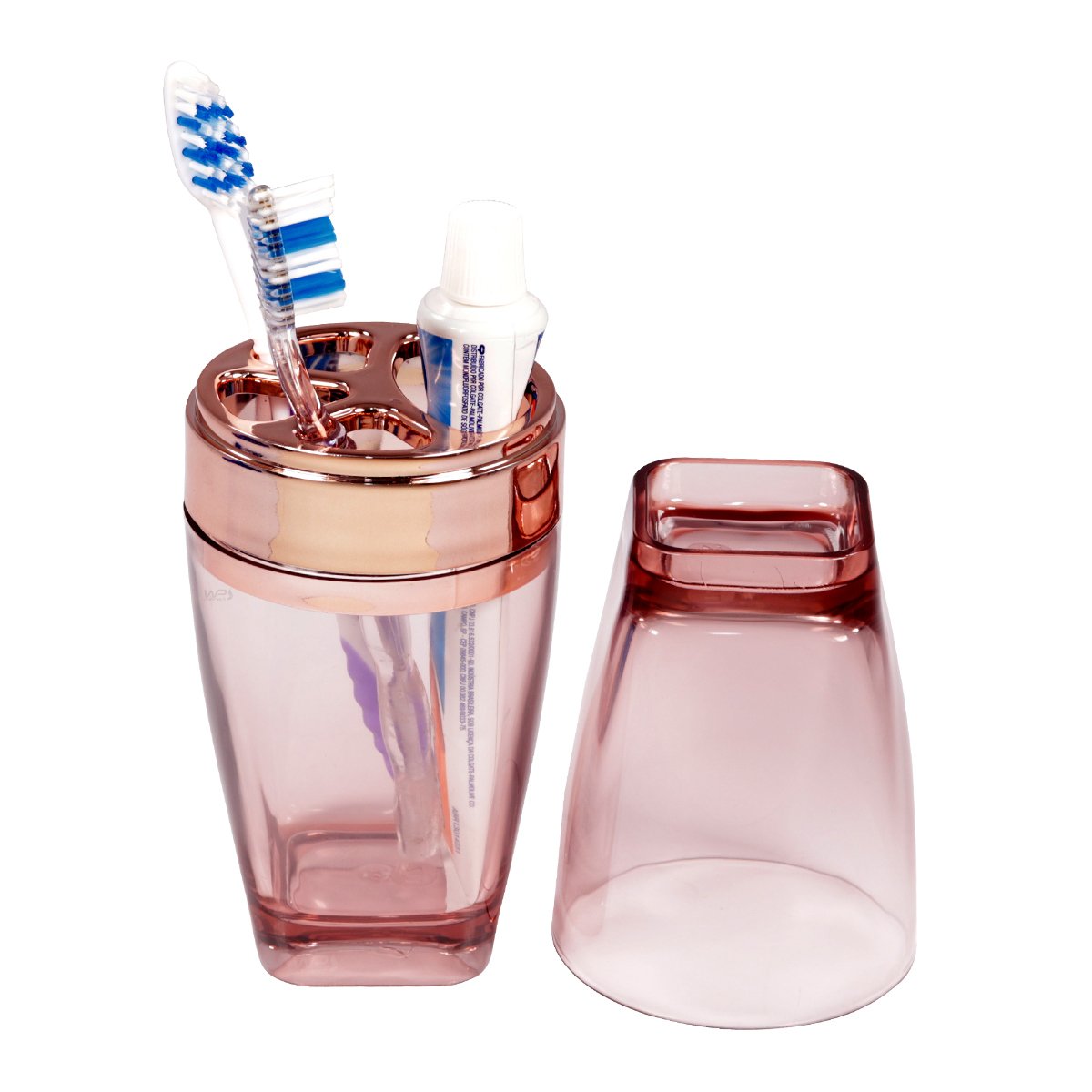 Porta Escova e Creme Dental Com Tampa Premium - Wp Connect - Rosé Gold - 5