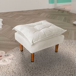 Poltrona de Amamentação Celine com Puff Suede Bege Claro - 4