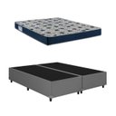 Ver imagem 1 de Cama Base Box Casal Bipartido Cinza Colchão Iso 60 D28 - Ortobom