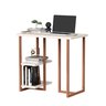Mesa Escrivaninha Mali 76cm P/ Computador Notebook C/ Prateleiras Estilo Industrial: Off White/cobre - 6