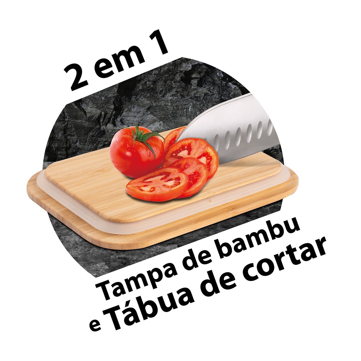 Kit 4 Potes Vidro Tampa Bambu Mini Tábua 2em1 Berlinger Haus Utensílios Cozinha Organização - 6