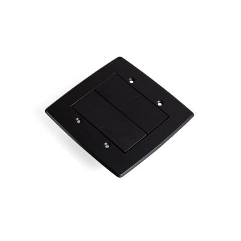 Espelho Caixa Piso Embutir 4x4 2 Tomadas Tampa Basculante - Preto