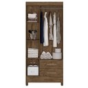 Ver imagem 6 de Guarda Roupa Solteiro Lima 3 Portas 182x82 Cm Castanho Wood Moval