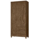 Ver imagem 1 de Guarda Roupa Solteiro Lima 3 Portas 182x82 Cm Castanho Wood Moval