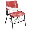 Ver imagem 1 de Cadeira Universitária Plástica Prancheta Mdf Cor Vermelho Masticmol