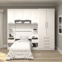 Ver imagem 1 de Guarda Roupa Dormitório Modulado Alpes Solteiro - Roupeiro Luciane M02:Branco