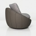 Ver imagem 4 de Poltrona Orgânica Giratória Linho Cinza Sintético Texturizado Almofadas em Fibras Siliconadas Premiu