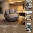 Ver imagem 7 de Poltrona Orgânica Giratória Linho Cinza Sintético Texturizado Almofadas em Fibras Siliconadas Premiu